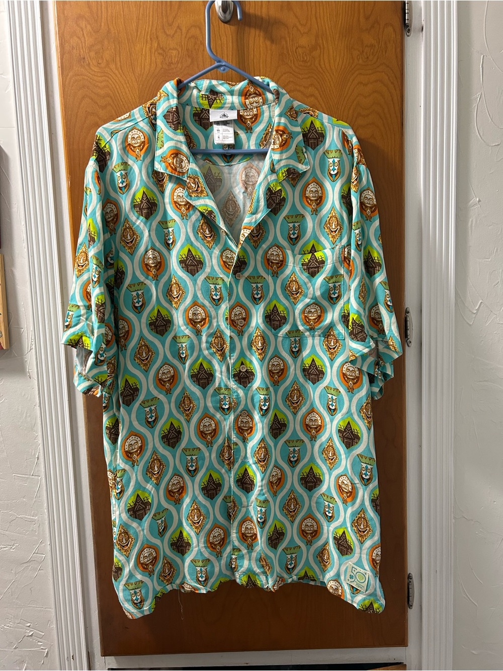 Disney Turquoise and Gold Patterned Viscose Top